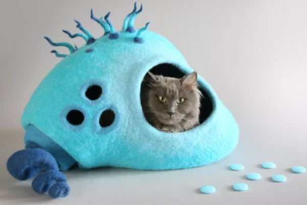 Cat cave cat house cat bed — Sea monster, Felt Field ($172). https://www.etsy.com/shop/FeltField https://www.etsy.com/shop/FeltField https://www.etsy.com/listing/585205812/cat-cave-cat-house-cat-bed-sea-monster?ref=shop_home_active_8